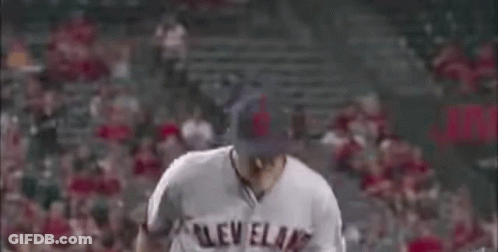 Baseball Player In Cleveland Jersey On Field GIF