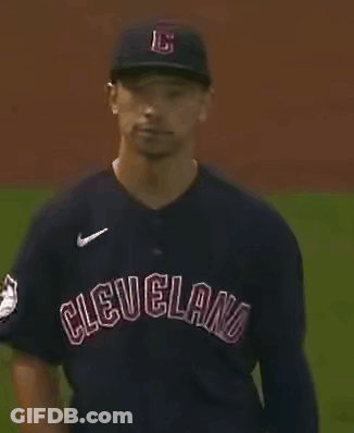 Baseball Player In Cleveland Jersey On Field GIF