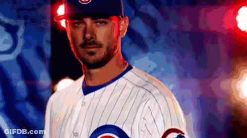Baseball Player In Cubs Uniform GIF