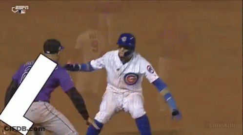 Baseball Player In Cubs Uniform GIF