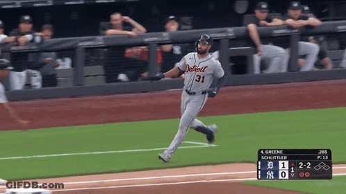 Baseball Player In Detroit Jersey GIF
