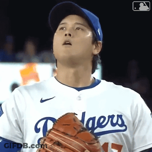 Baseball Player In Dodgers Jersey And Glove GIF