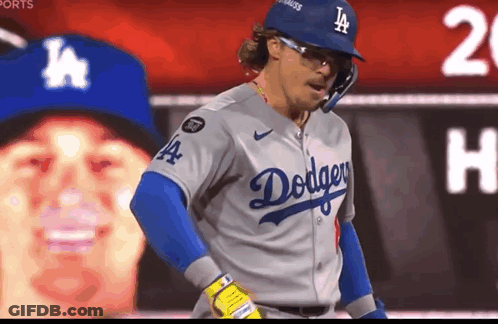 Baseball Player In Dodgers Uniform GIF