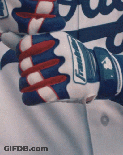 Baseball Player In Franklin Baseball Gloves GIF