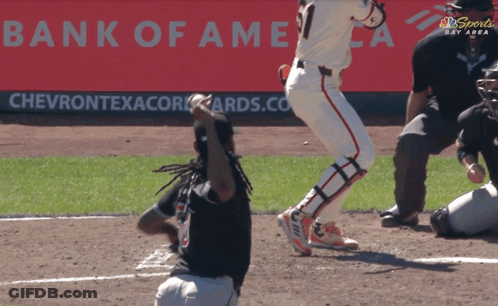 Baseball Player In Front Of Bank Of America Ad GIF