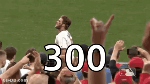 Baseball Player In Front Of Crowd With Hands Up GIF