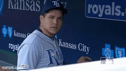 Baseball Player In Front Of Kansas City Wall GIF