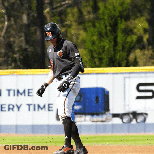 Baseball Player In Front Of Time Sign GIF