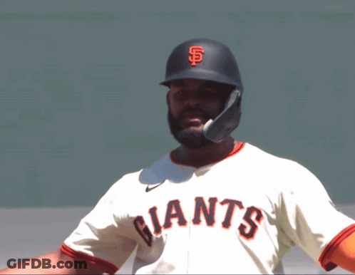 Baseball Player In Giants Jersey And Black Helmet GIF