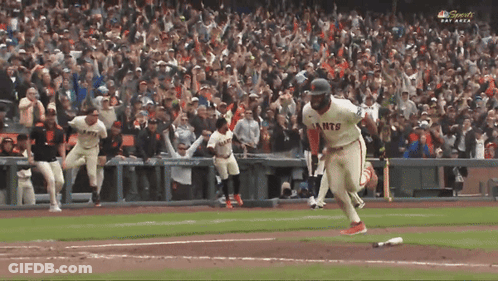Baseball Player In Giants Jersey Running GIF