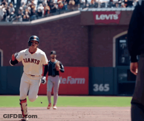 Baseball Player In Giants Jersey Running GIF