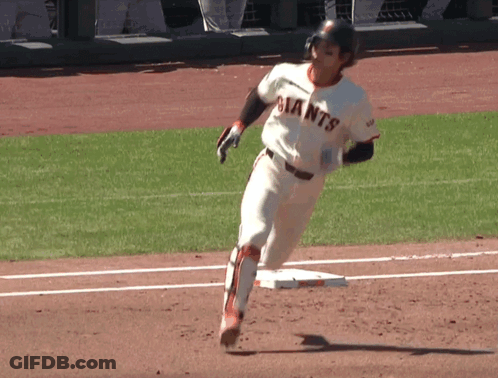 Baseball Player In Giants Jersey Running GIF