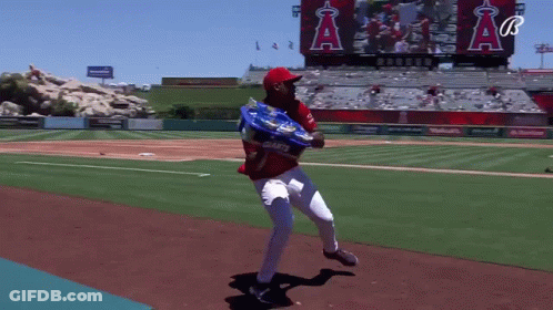 Baseball Player In Giants Jersey Throws Baseball GIF