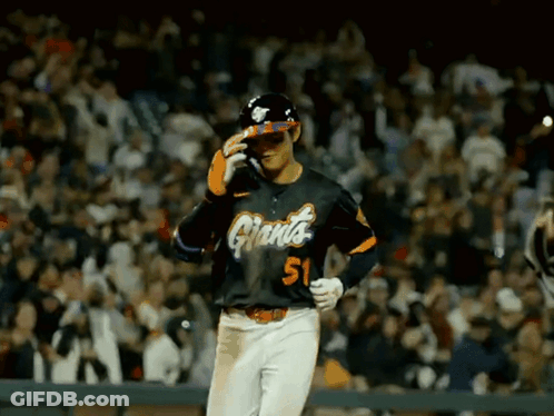 Baseball Player In Giants Jersey Walking GIF