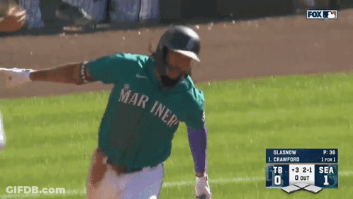 Baseball Player In Green Mariner Jersey GIF