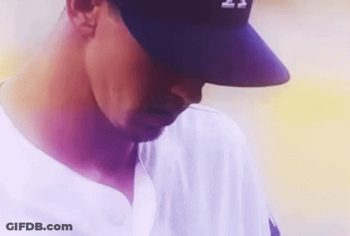 Baseball Player In Hat And White Shirt GIF
