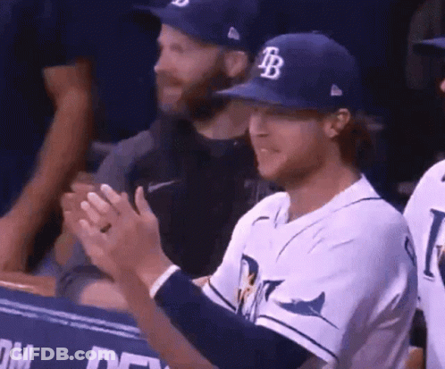 Baseball Player In Hat With B Clapping GIF