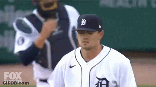 Baseball Player In Hat With Letter B GIF