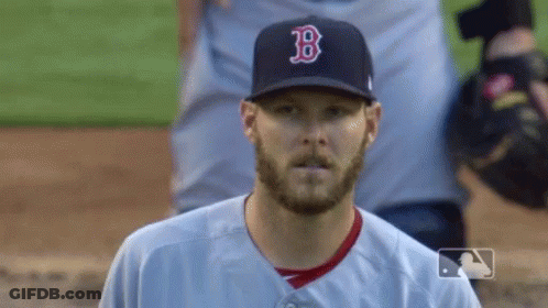 Baseball Player In Hat With Letter B Looking At Camera GIF