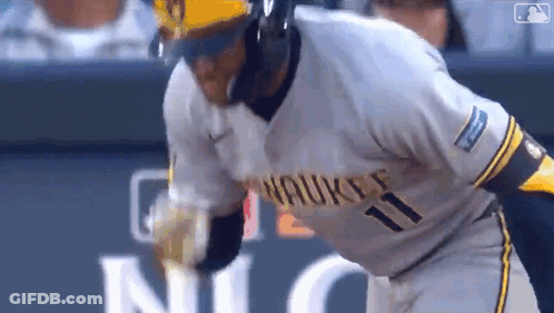 Baseball Player In Hawks 11 Jersey GIF