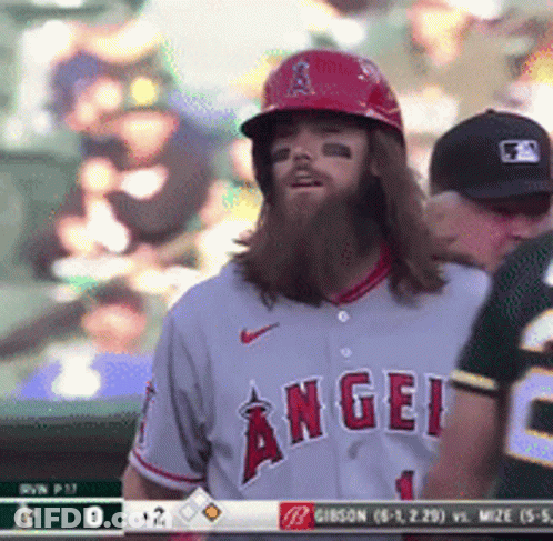 Baseball Player In Helmet And Angel Jersey GIF