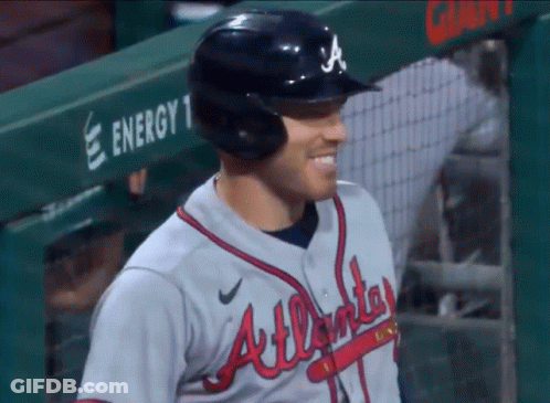 Baseball Player In Helmet And Atlanta Jersey GIF