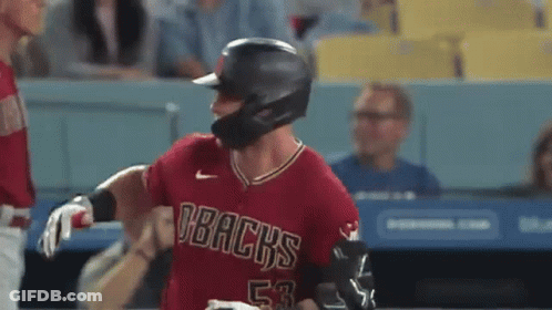 Baseball Player In Helmet And Dbacks Jersey GIF