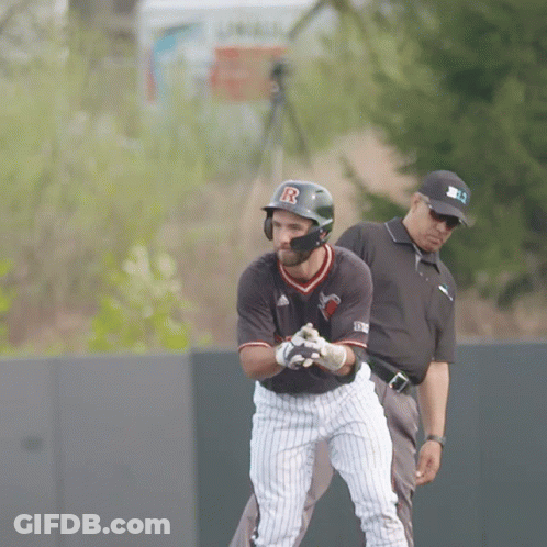 Baseball Player In Helmet With Letter R GIF