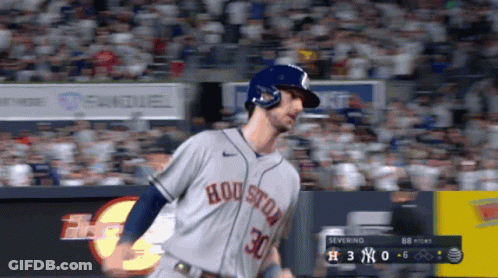 Baseball Player In Jersey Saying Houston GIF