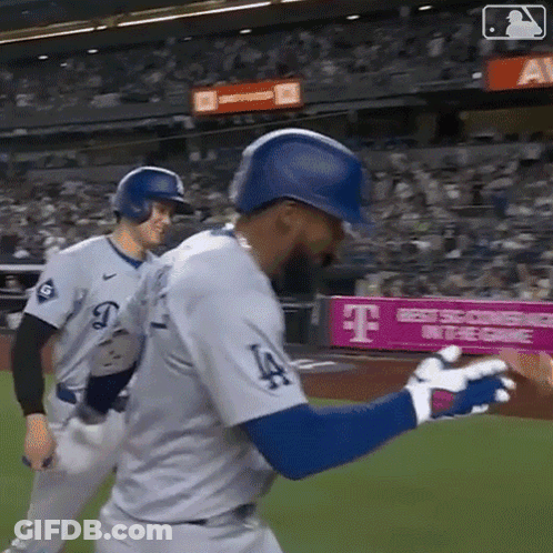 Baseball Player In LA Jersey Throwing Ball GIF