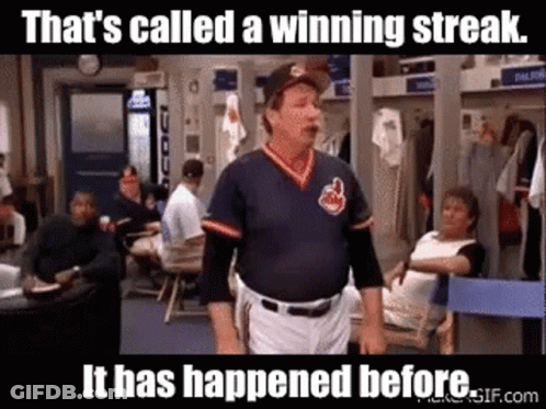 Baseball Player In Locker Room Talking About Winning Streak GIF