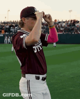 Baseball Player In Maroon Jersey Saying Jits GIF