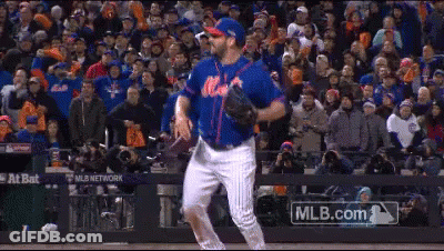 Baseball Player In Mets Uniform Running GIF