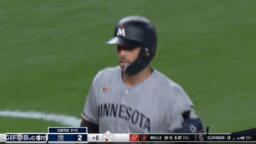 Baseball Player In Minnesota Jersey GIF