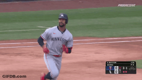 Baseball Player In Minnesota Jersey Running GIF