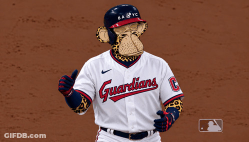 Baseball Player In Monkey Mask Running GIF