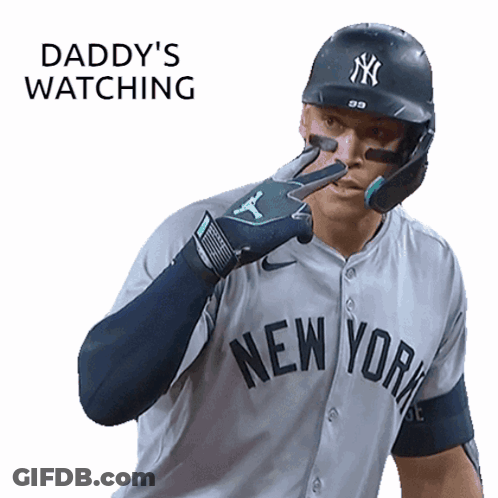 Baseball Player In New York Jersey And Helmet GIF