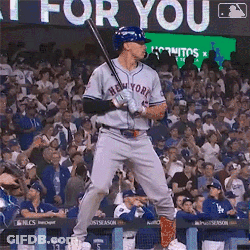 Baseball Player In New York Jersey Holding Bat GIF