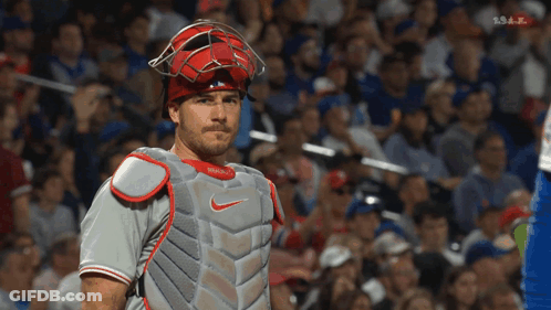 Baseball Player In Nike Catcher's Gear GIF