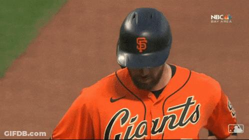 Baseball Player In Orange Giants Jersey GIF