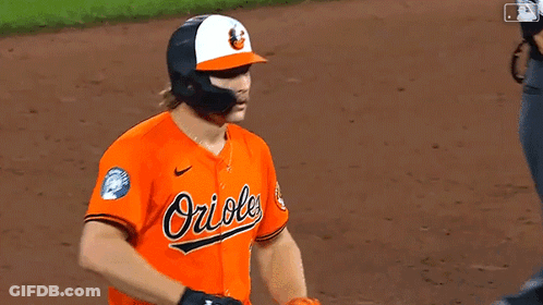 Baseball Player In Orioles Jersey And Helmet GIF