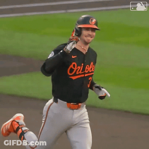 Baseball Player In Orioles Uniform Running GIF