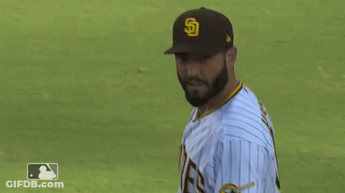 Baseball Player In Padres Jersey Pointing GIF