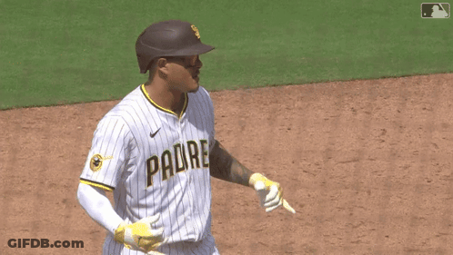 Baseball Player In Padres Uniform Pointing GIF