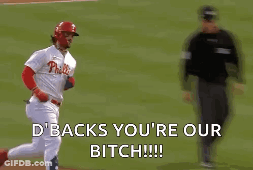 Baseball Player In Phillies Uniform Running GIF
