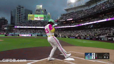 Baseball Player In Pink And White Uniform Number 13 GIF