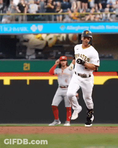 Baseball Player In Pirates Uniform Running GIF
