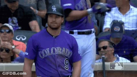 Baseball Player In Purple Colorado Uniform GIF