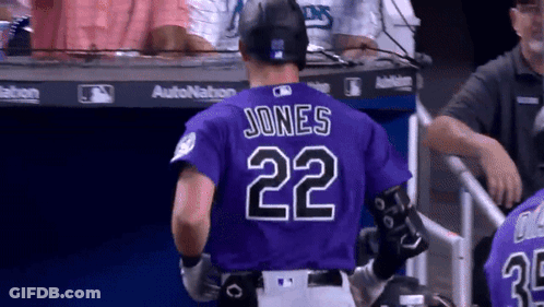 Baseball Player In Purple Jersey Jones GIF