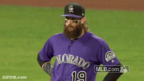 Baseball Player In Purple Jersey Number 19 GIF